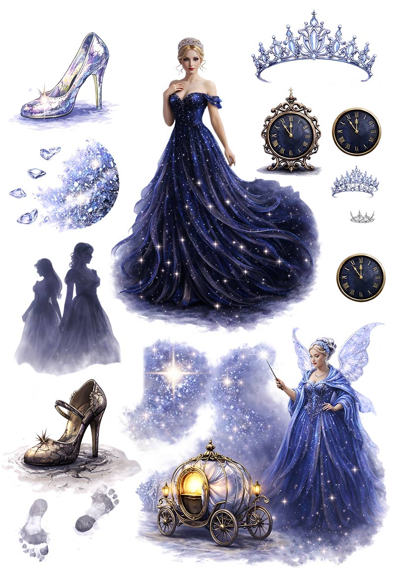 UVDTF 9.5 x 14 Element Sheet Midnight Princess Transformation 1011