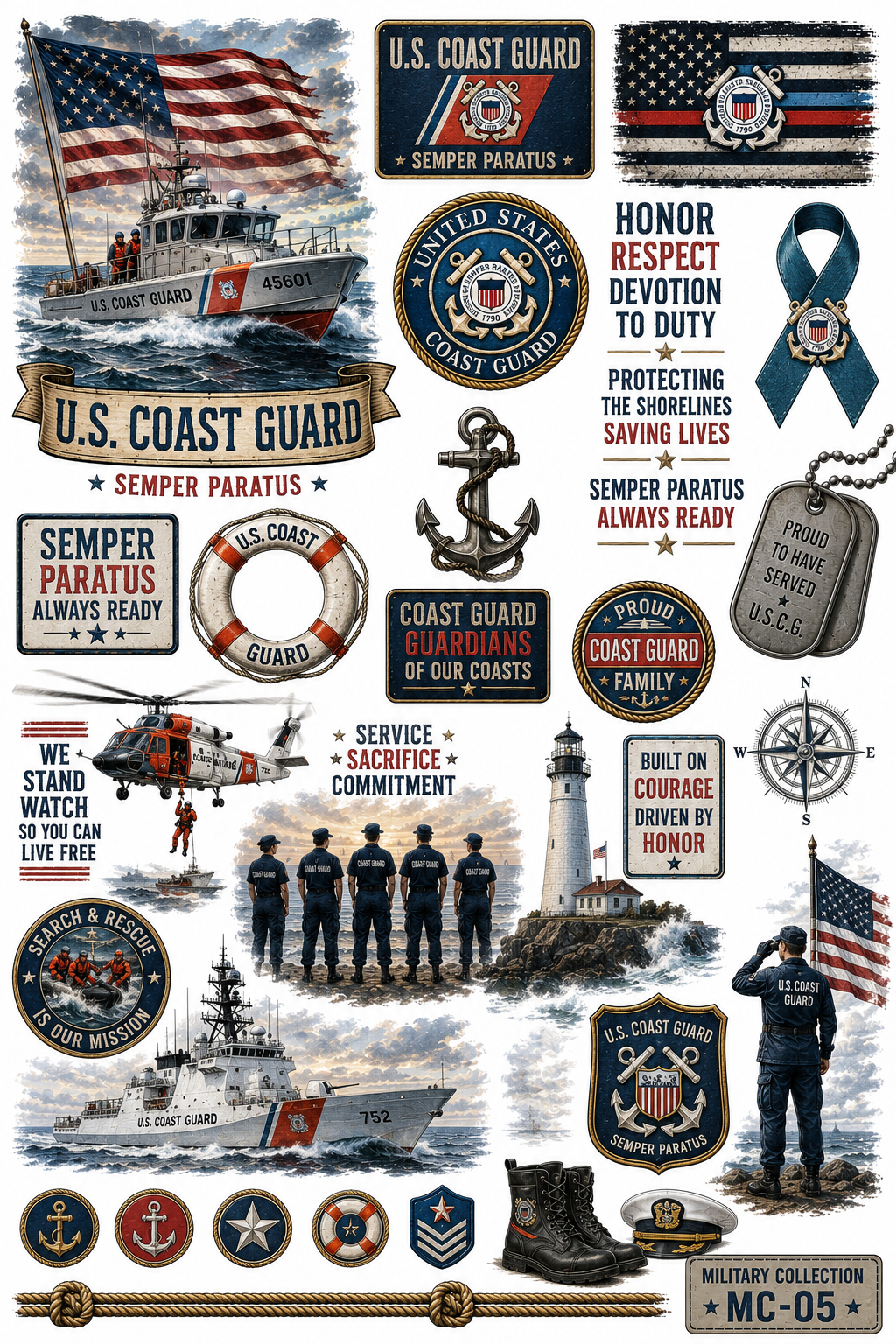 Military Collection | Premium UVDTF Element Sheets | Patriotic & Military Tribute Collection