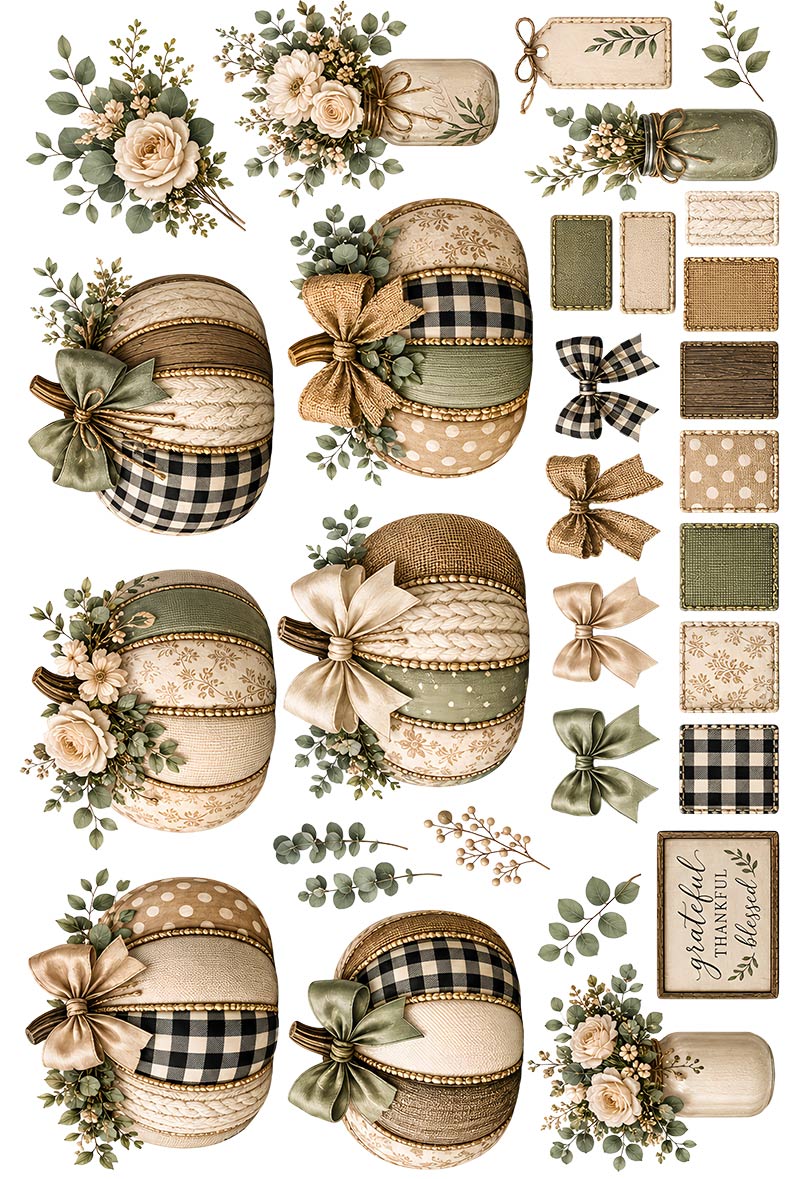 Pumpkin Collection | UVDTF 9.5 x14 Element Sheets