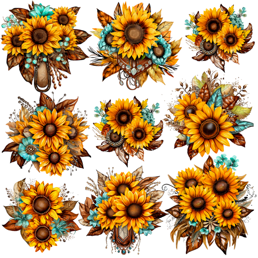 UVDTF 9.5 x 8.5 Element Sheet Western Floral 6029