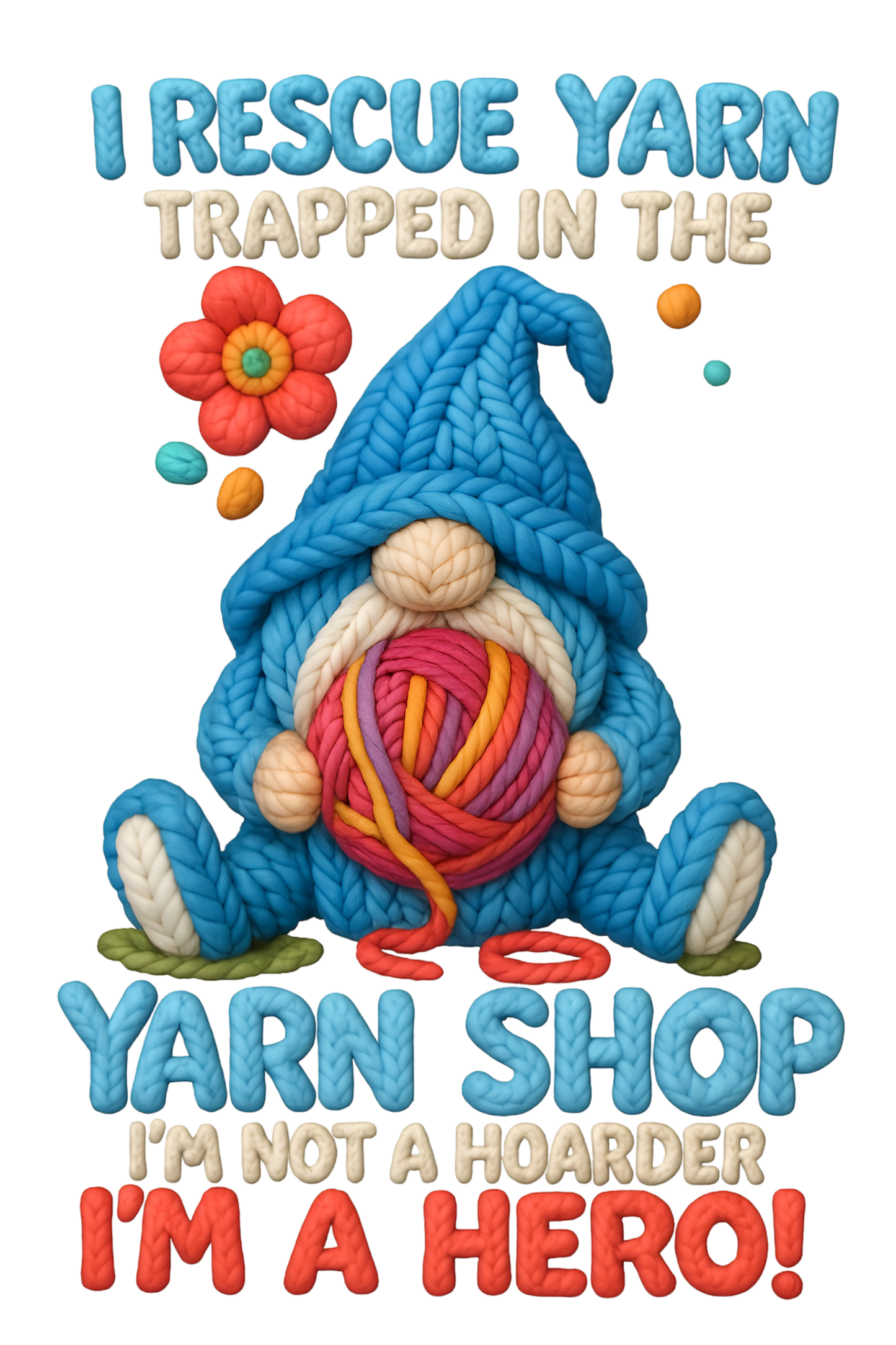 11" DTF Print Ready to Press Faux Yarn II Rescued Yarn 398