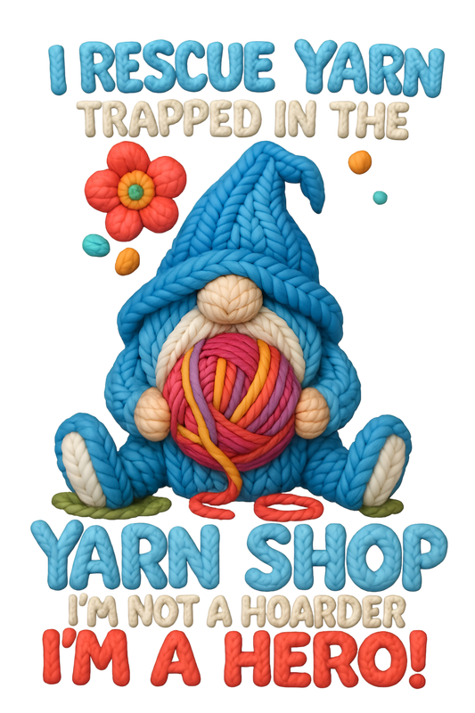 11" DTF Print Ready to Press Faux Yarn II Rescued Yarn 398