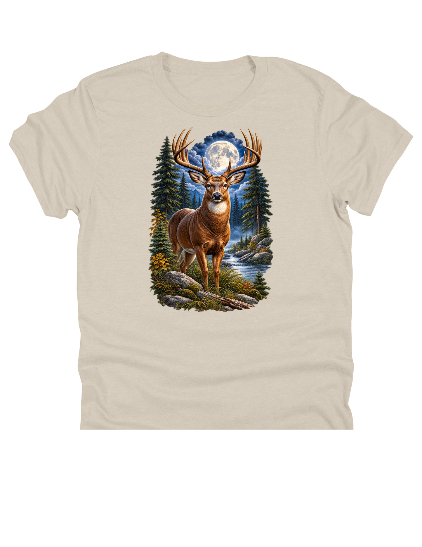 11" DTF Ready to Press - Moonlit Buck in Forest | 0416