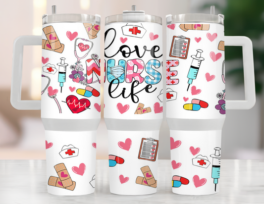 UVDTF 40 oz Cup Wrap Love Nurse Life 3036