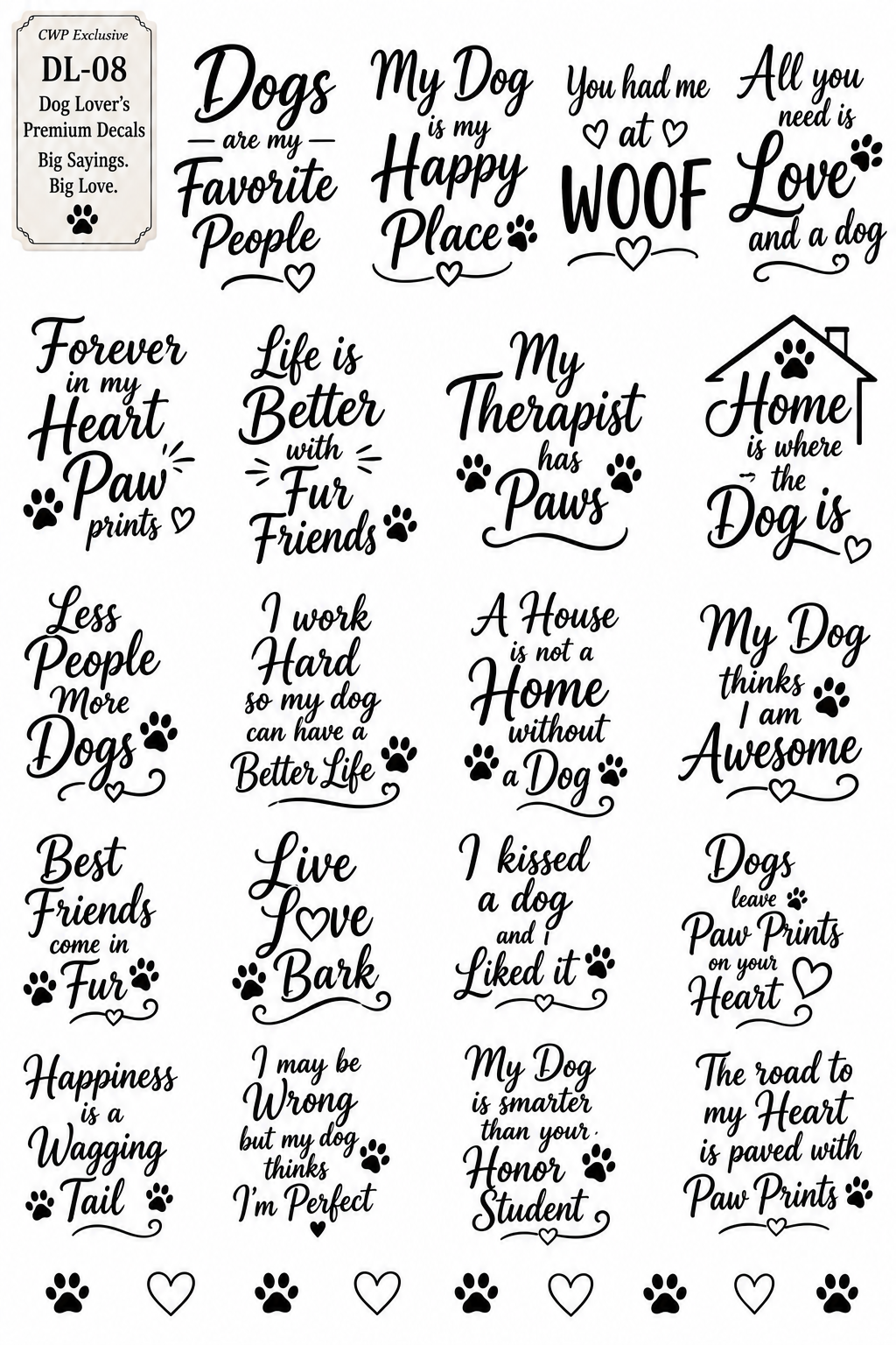 Dog Lovers Society | Premium UVDTF Element Sheets | Dog Breed & Pet Lover Collection