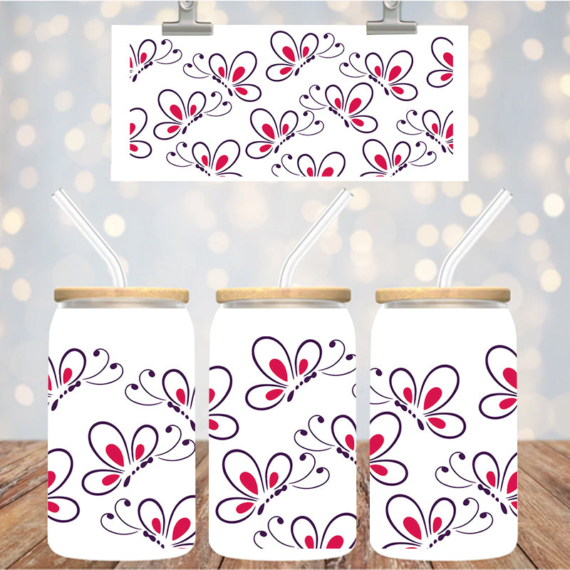 16 oz Uv Dtf Cup Wrap Butterflies 1019