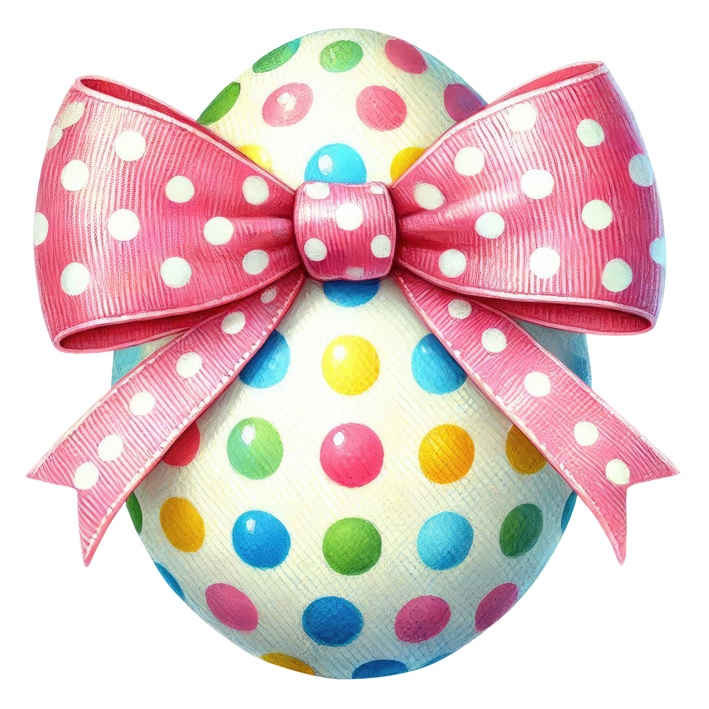11" DTF Print Ready to Press Easter Egg With Bow