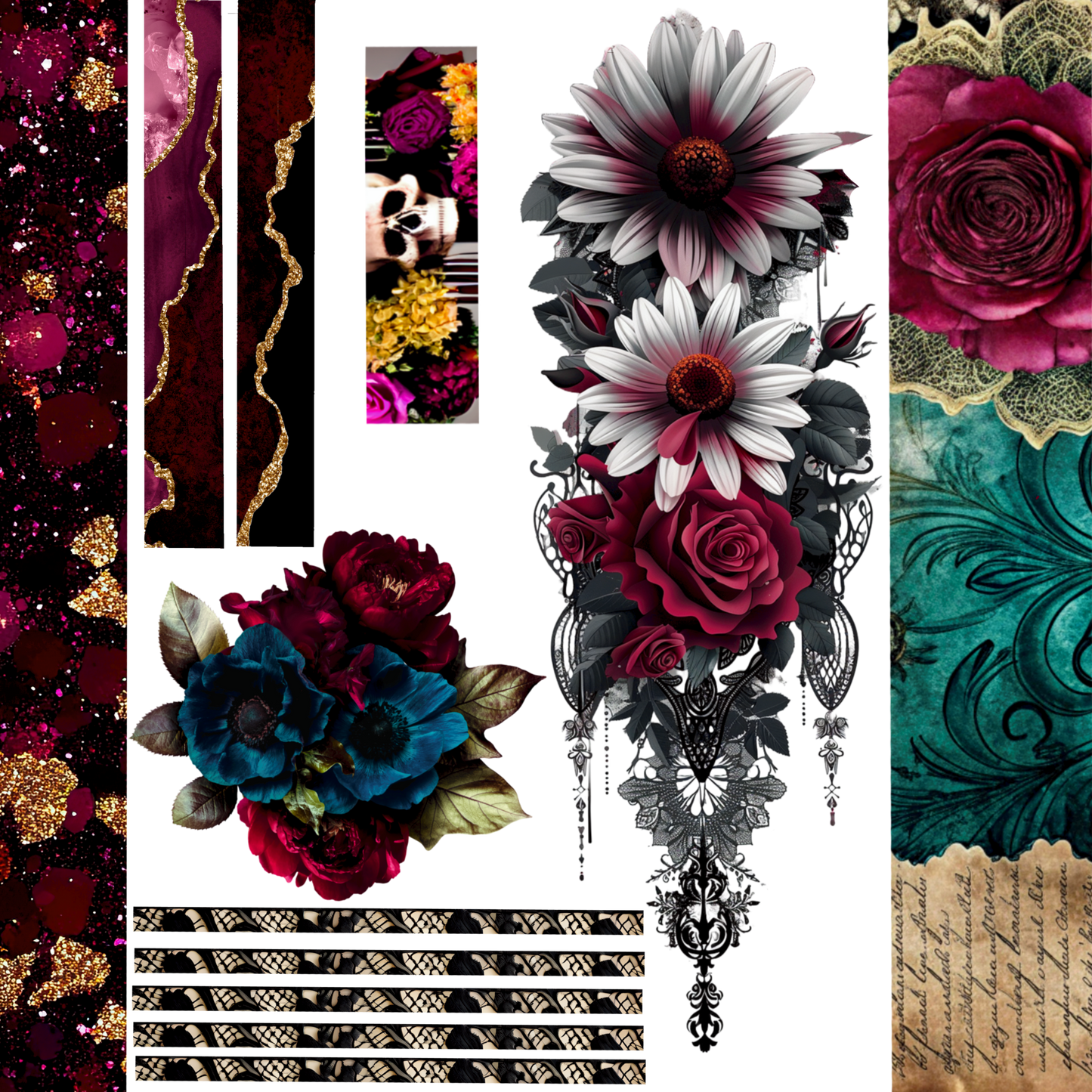 UVDTF 9.5 x 8.5 Element Sheet Floral 6006