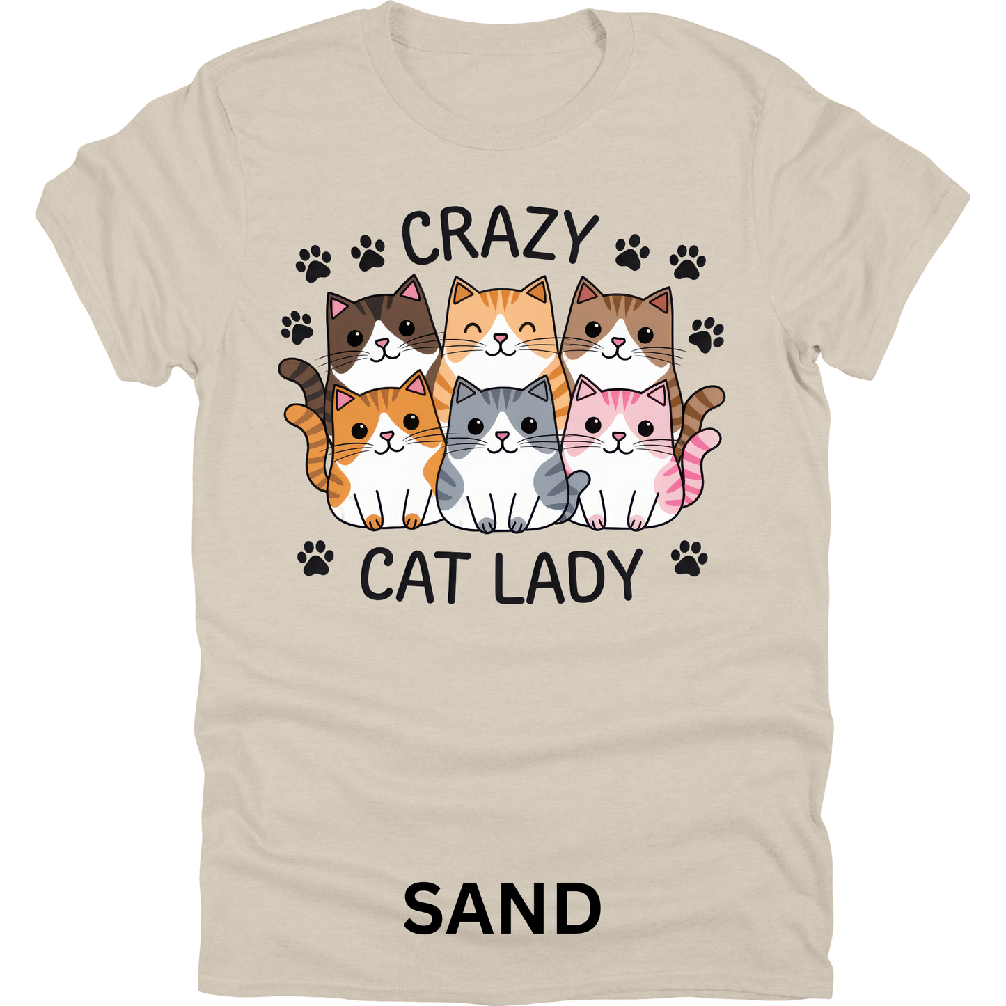 Short Sleeve TShirt Crazy Cat Lady 1118