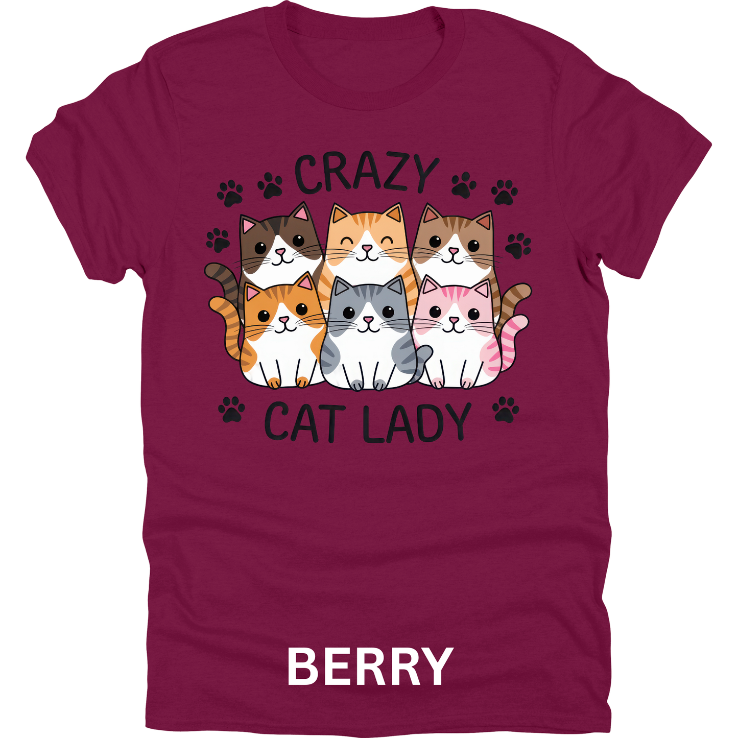 Short Sleeve TShirt Crazy Cat Lady 1118