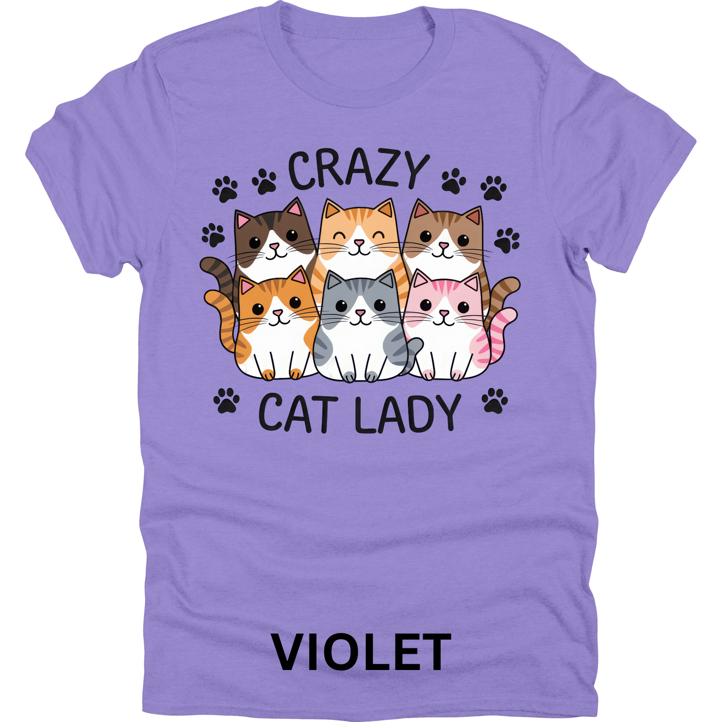 Short Sleeve TShirt Crazy Cat Lady 1118