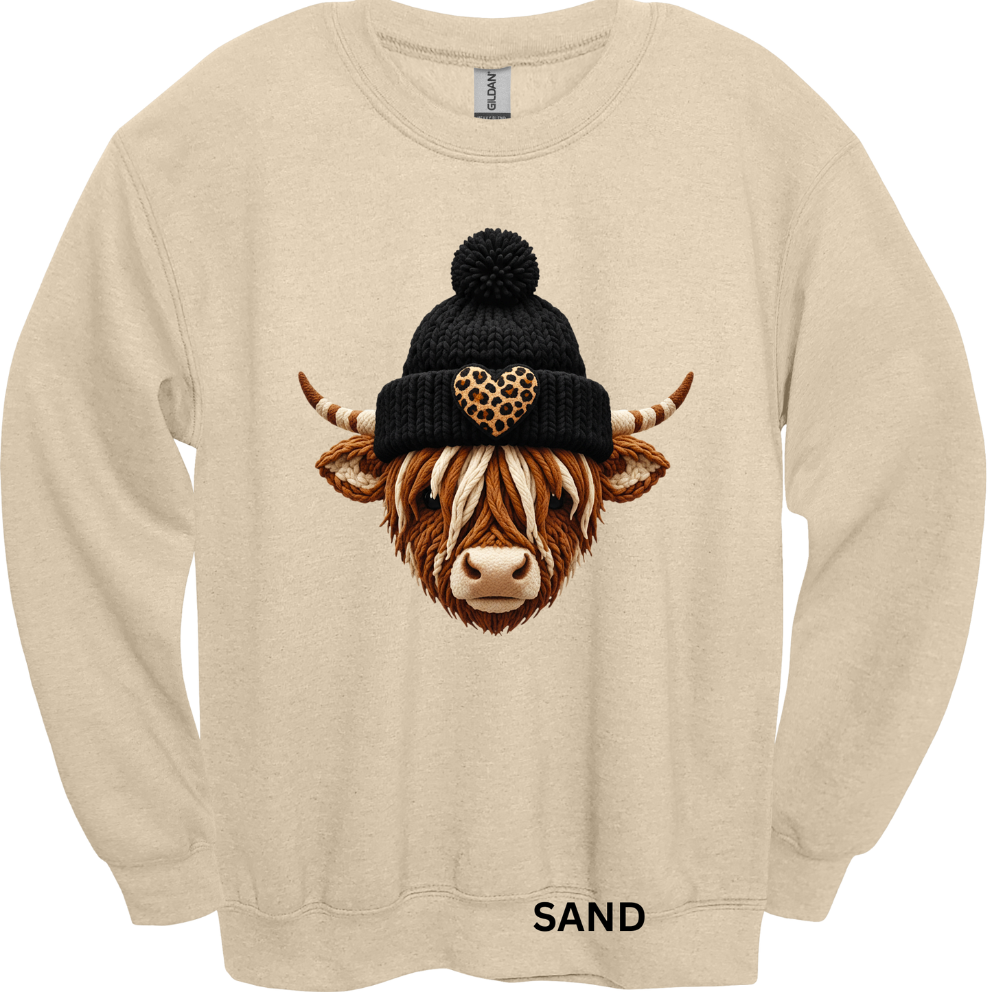 Crewneck Sweatshirt Faux Yarn Highland With Hat