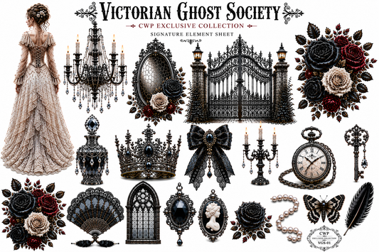 Victorian Ghost  Society | UVDTF 9.5 x14 Element Sheets 960