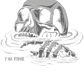 Halftone Drowning Skull | 11" Ready to Press DTF Transfer | 0218