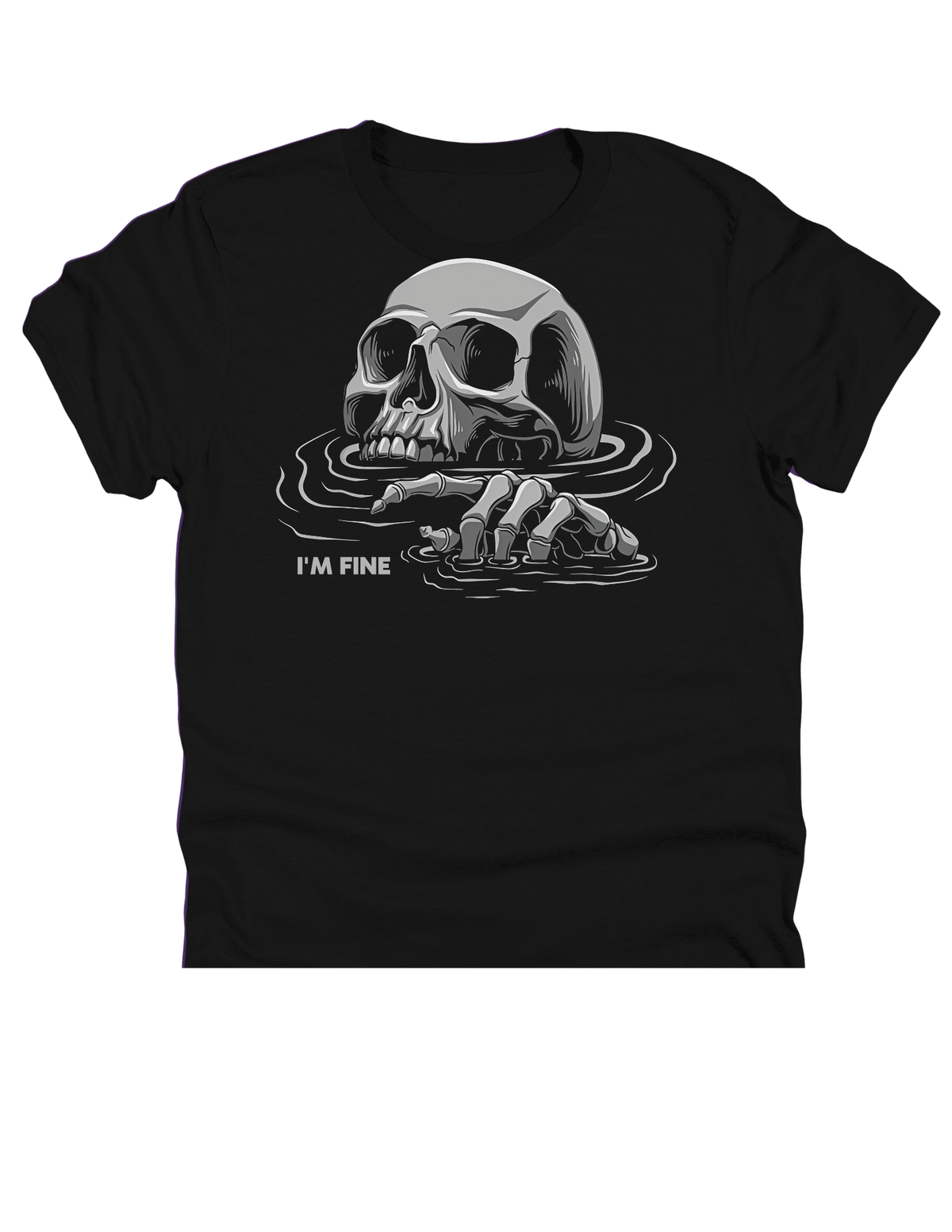 Halftone Drowning Skull | 11" Ready to Press DTF Transfer | 0218