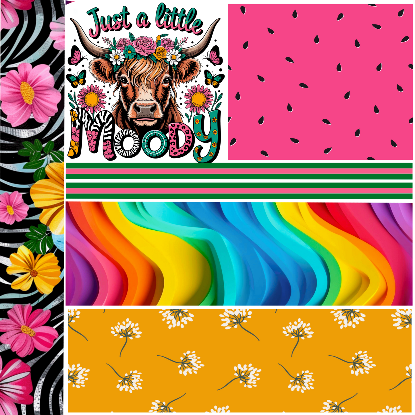 UVDTF 9.5 x 8.5 Element Sheet Moody Cow 6023