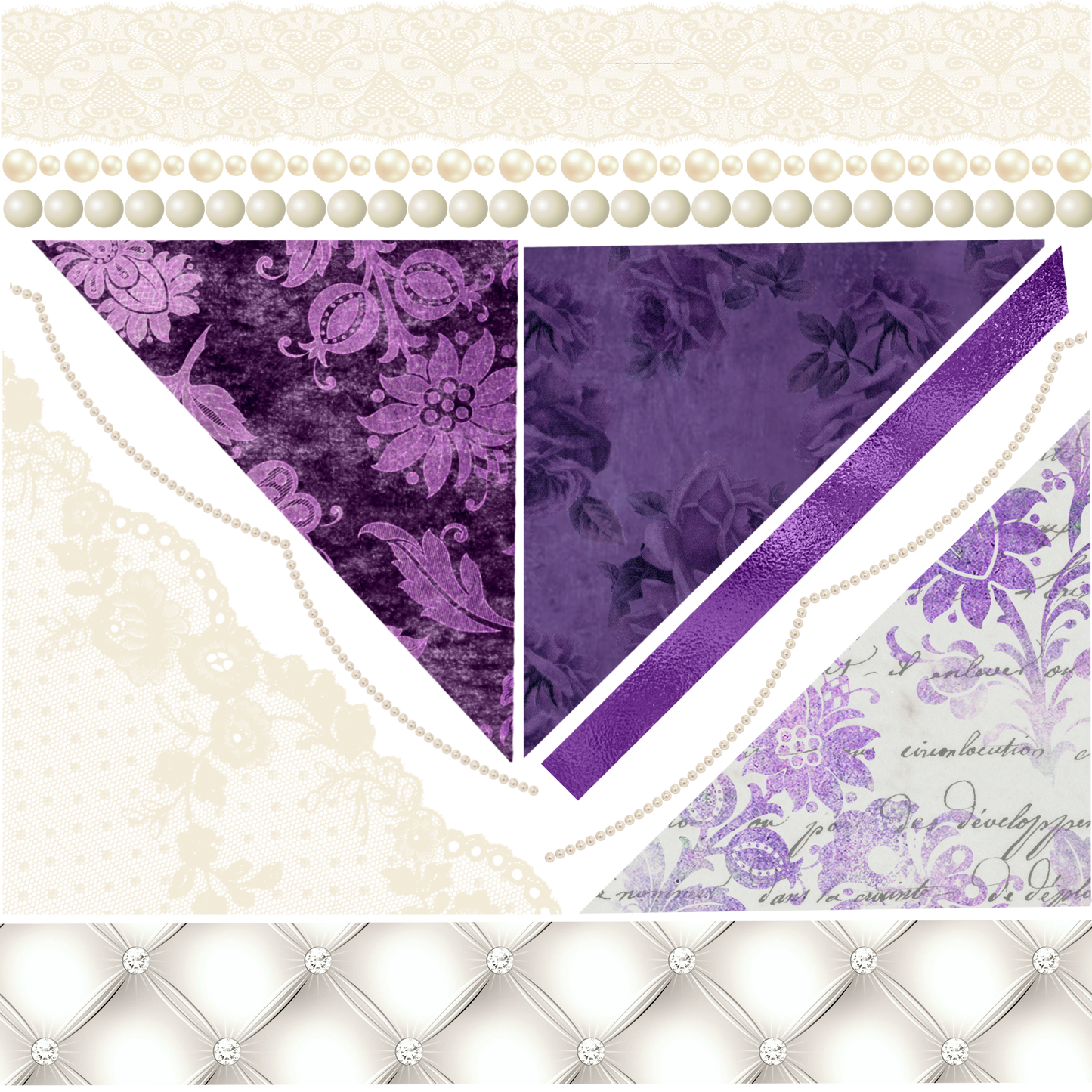 UVDTF 9.5 x 8.5 Element Sheet Lace and Pearls 6039