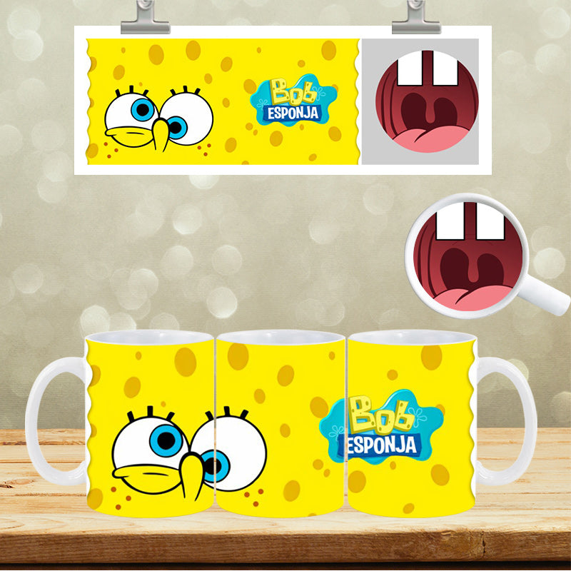 UVDTF Face Mug Wrap Yellow Sponge 9021