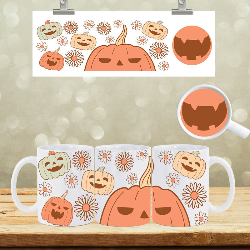 UVDTF Face Mug Wrap Jack O Lantern 9017