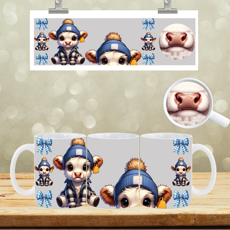 UVDTF Face Mug Wrap Highland Cow 9011