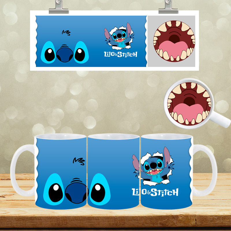 UVDTF Face Mug Wrap Blue Alien 9022