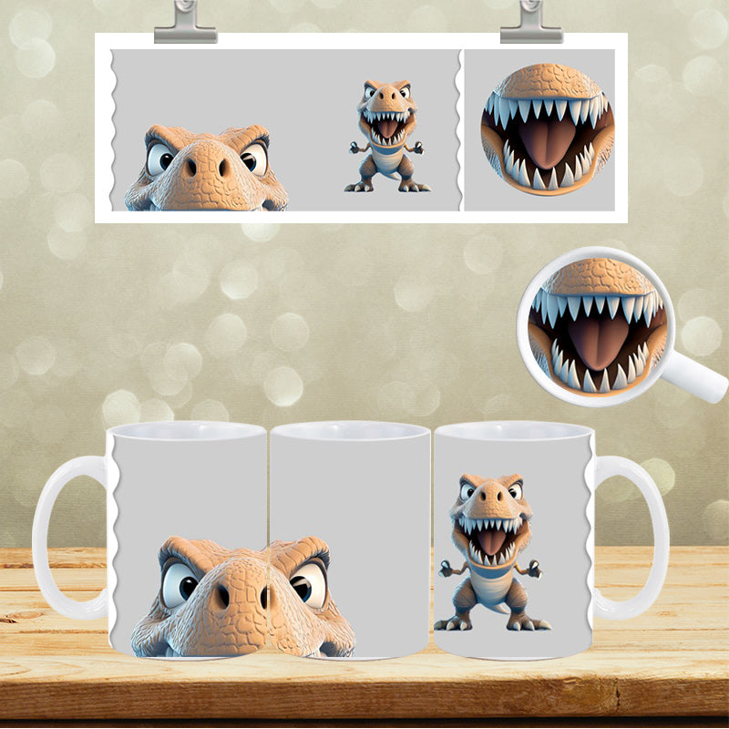 UVDTF Face Mug Wrap Dinosaur 9018