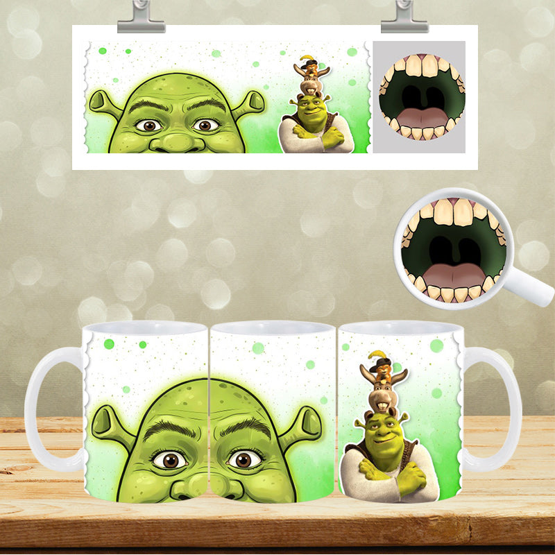 UVDTF Face Mug Wrap Green Guy and Donkey 9008