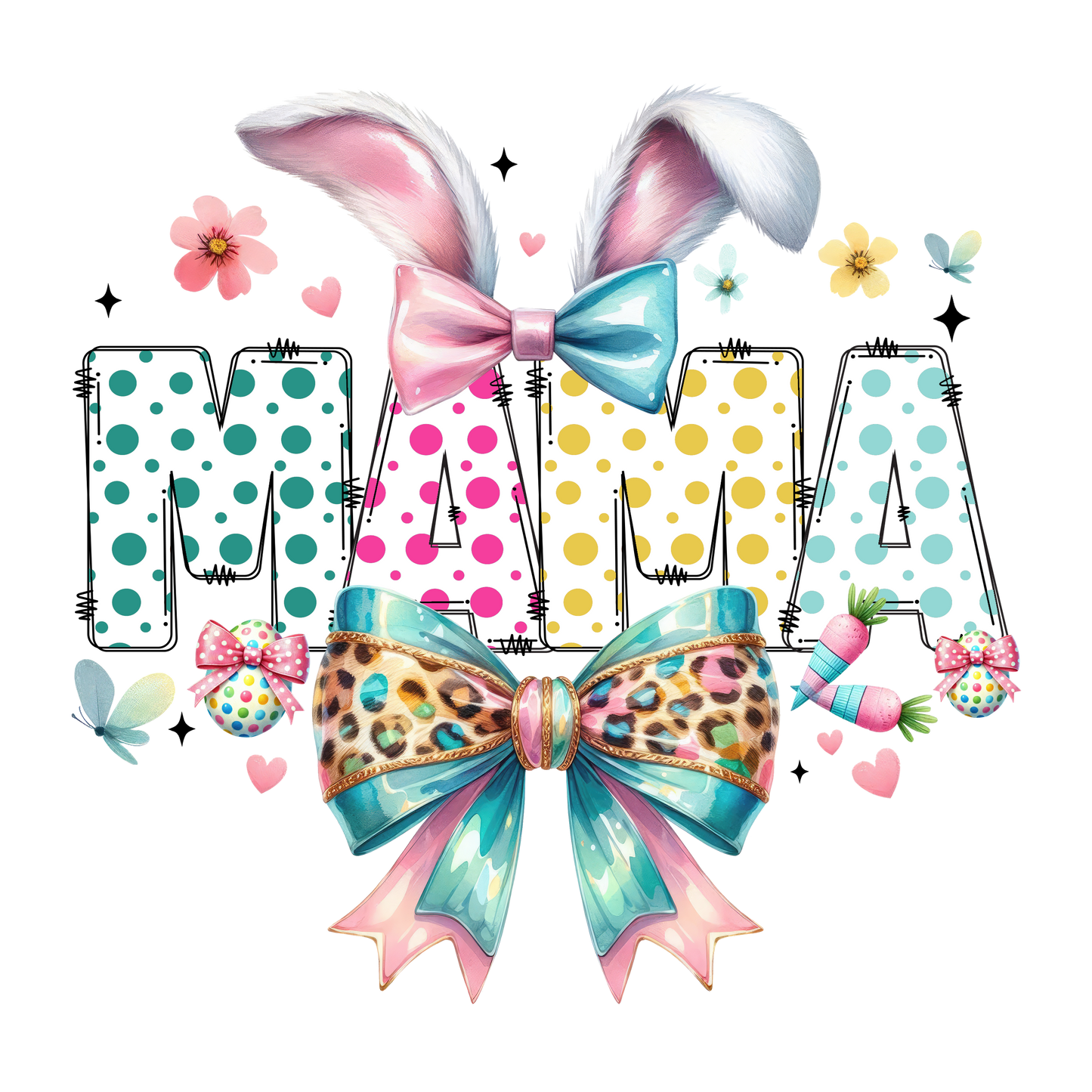 11" DTF Print Ready to Press Easter Mama