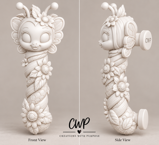 Bee 3D Tumbler Handle | CWP 3D Tumbler Accessories | White - Unpainted