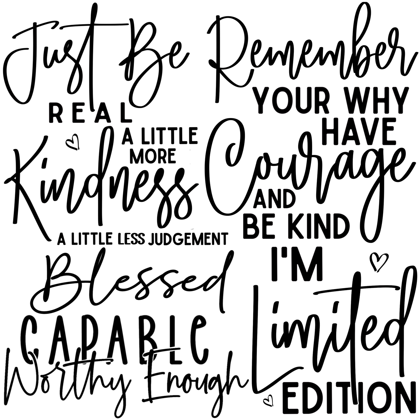 UVDTF 9.5 x 8.5 Element Sheet Encouragement Sayings 6012