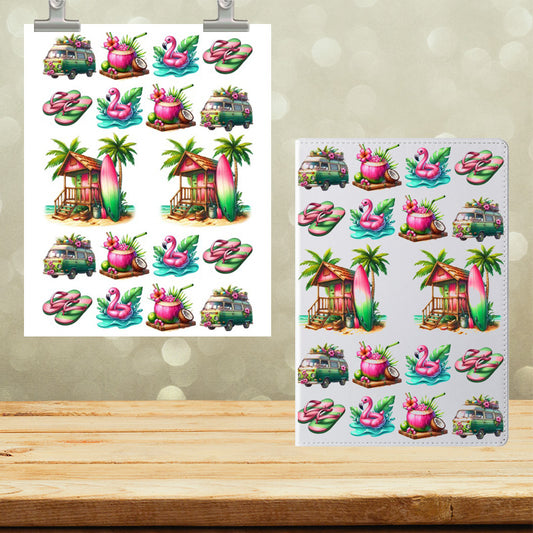 A5 Notebook UVDTF Wrap Summer Beachy 7054