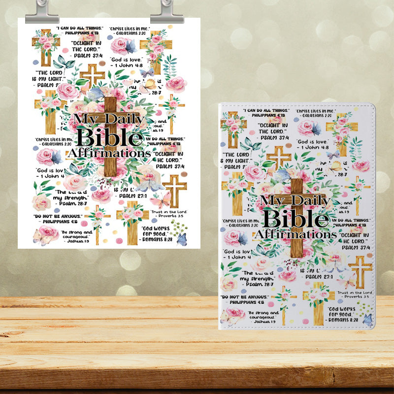 A5 Notebook UVDTF Wrap Daily Bible Affirmations 7046