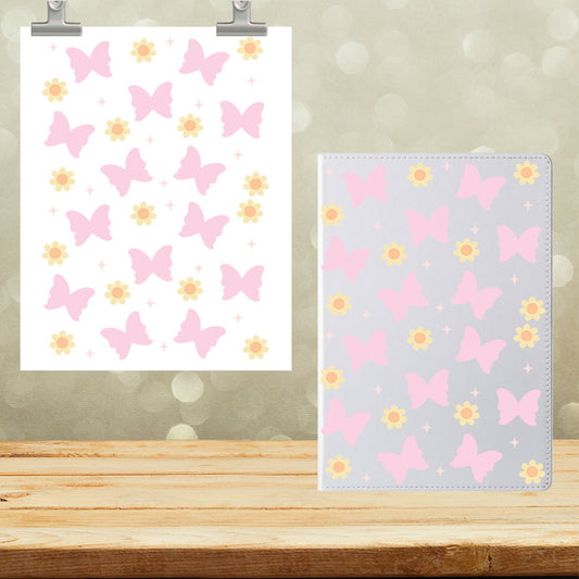 A5 Notebook UVDTF Wrap Butterflies and Flowers 7010