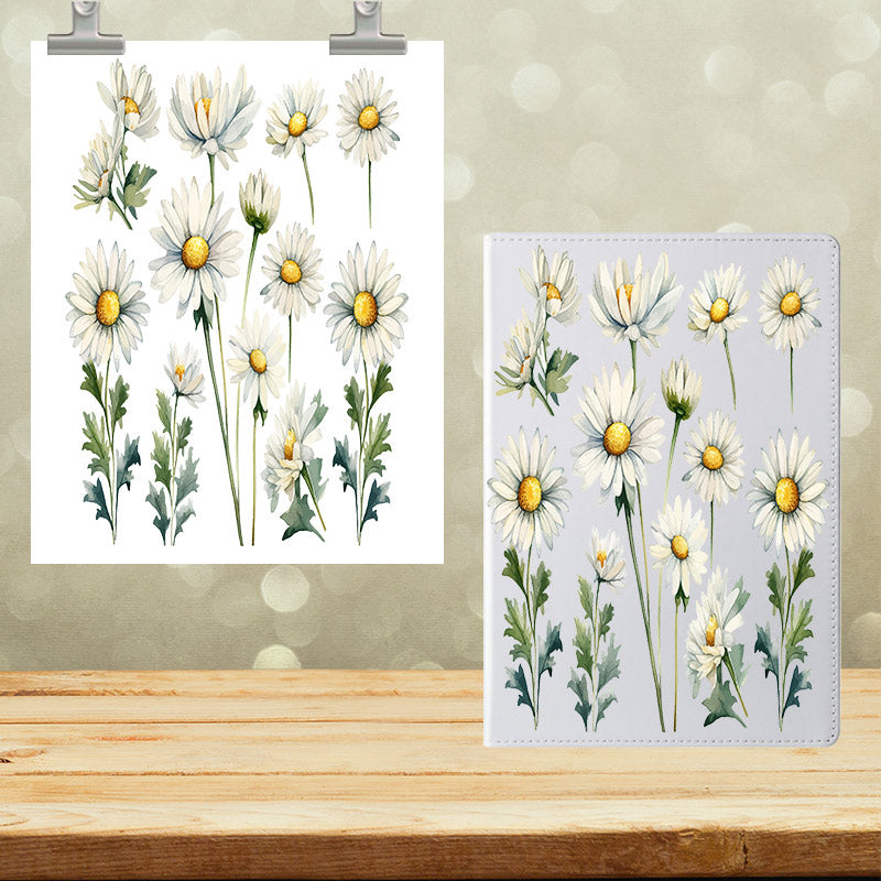 A5 Notebook UVDTF Wrap White Floral 7031