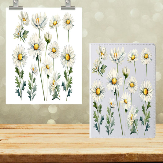 A5 Notebook UVDTF Wrap White Floral 7031