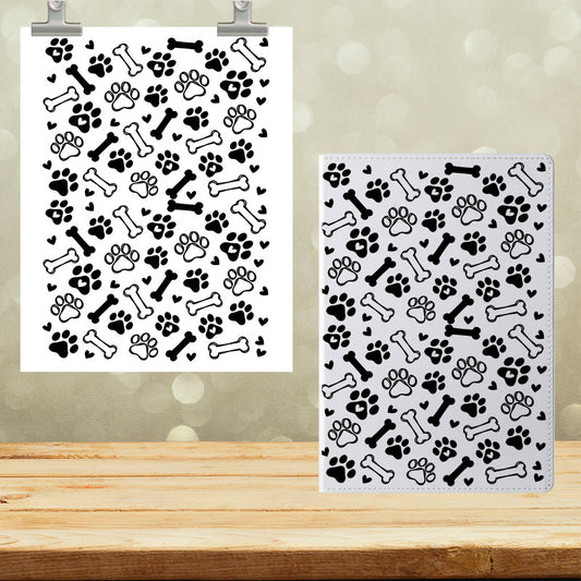 A5 Notebook UVDTF Wrap Dog Paws and Bones 7030