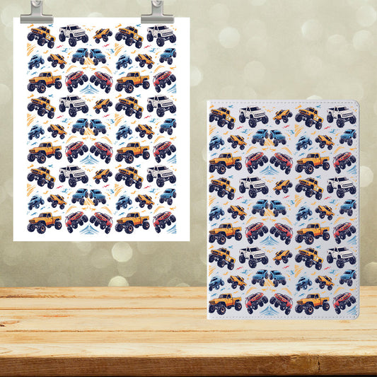 A5 Notebook UVDTF Wrap Monster Trucks 7019