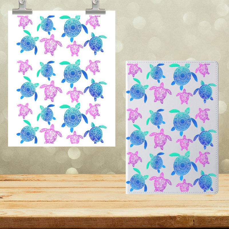 A5 Notebook UVDTF Wrap Sea Turtles 7014