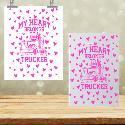 A5 Notebook UVDTF Wrap My Heart Belongs to A Trucker 7018