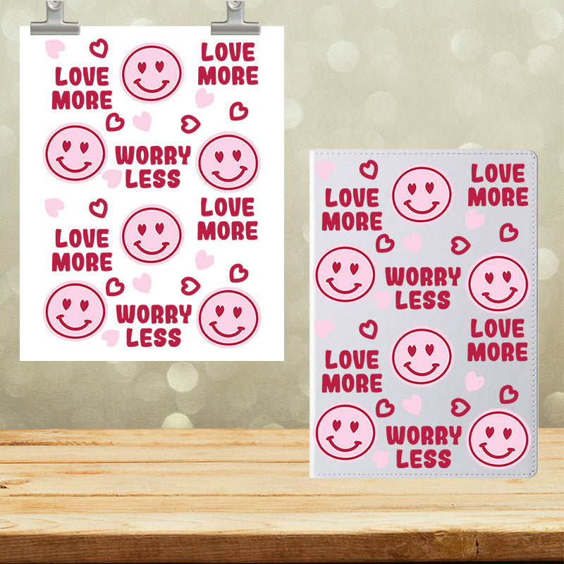 A5 Notebook UVDTF Wrap Love More Worry Less 7012