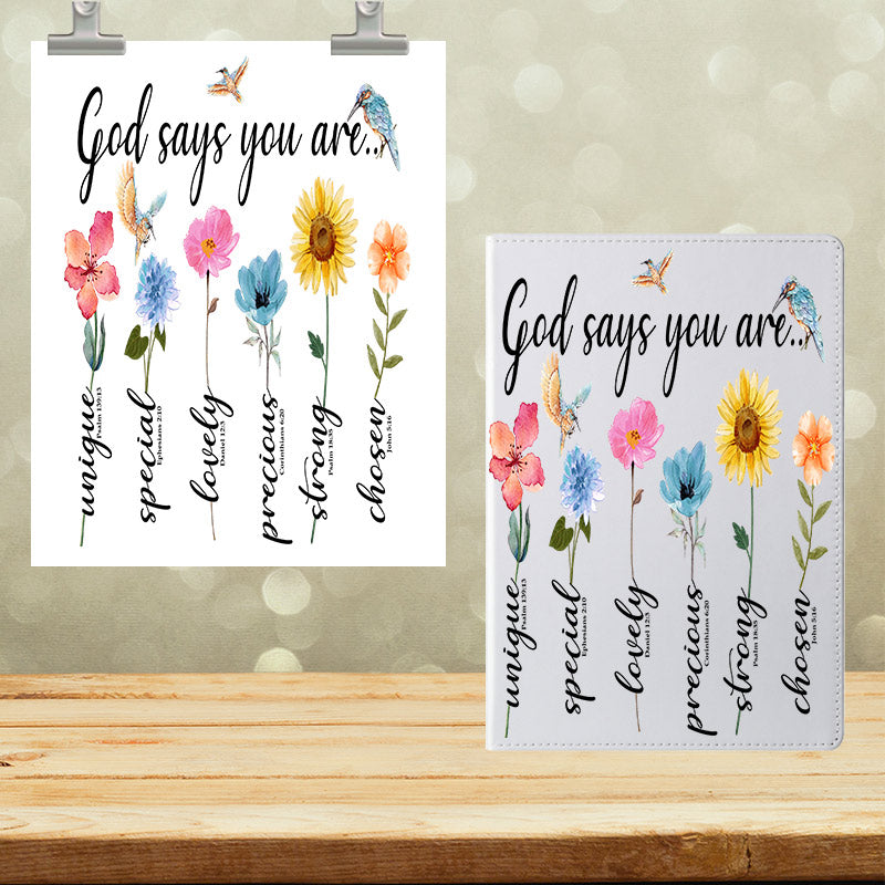A5 Notebook UVDTF Wrap God Says You are...7005