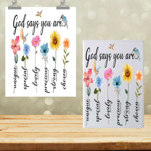 A5 Notebook UVDTF Wrap God Says You are...7005
