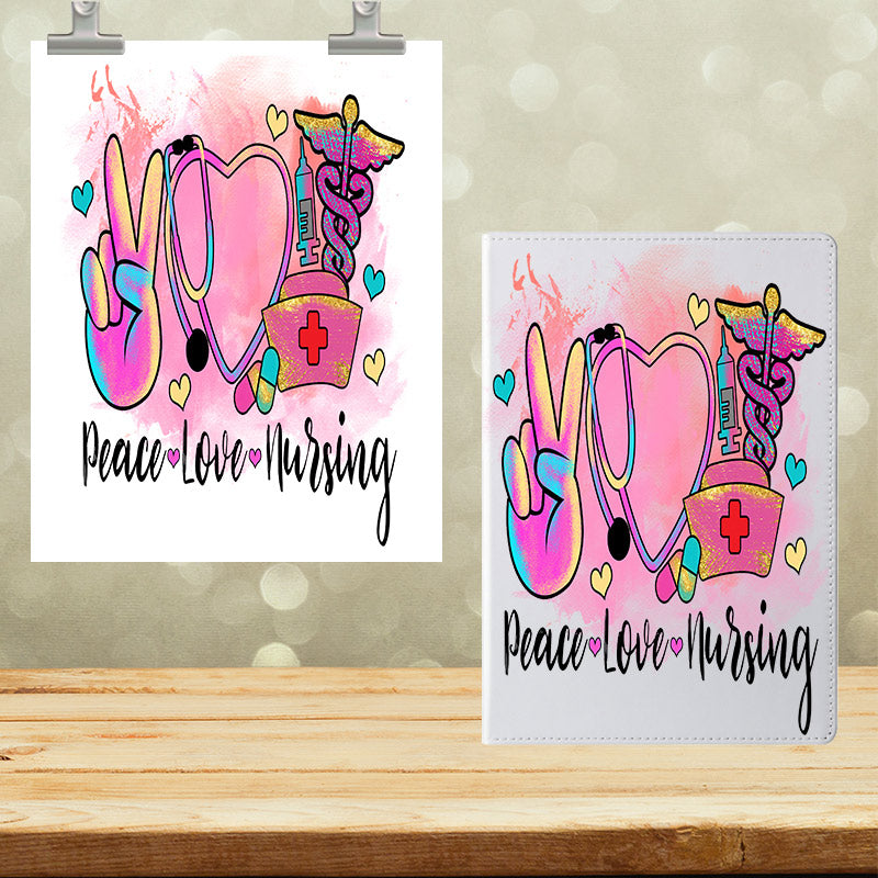 A5 Notebook UVDTF Wrap Peace Love Nursing 7011