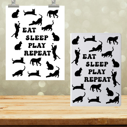 A5 Notebook UVDTF Wrap Eat Sleep Play Repeat 7045