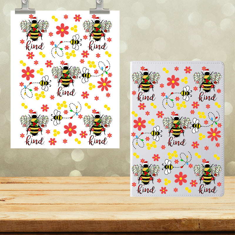 A5 Notebook UVDTF Wrap Bee Kind 7056