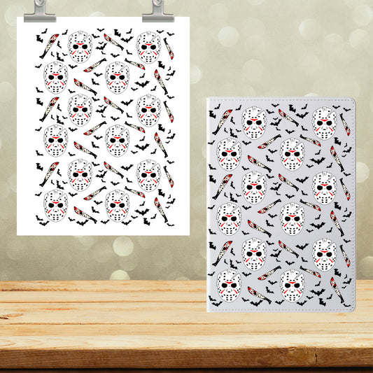 A5 Notebook UVDTF Wrap Halloween Horror Mask 7119