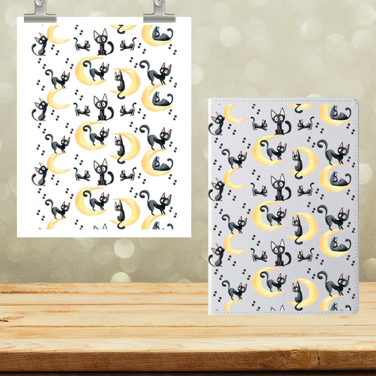 A5 Notebook UVDTF Wrap Cats on Moons 7120