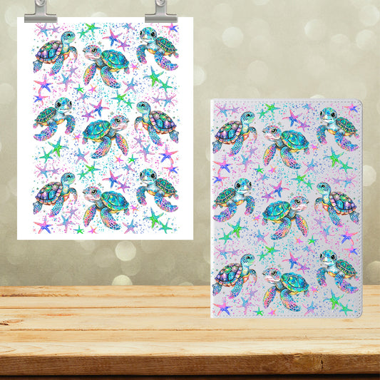 A5 Notebook UVDTF Wrap Sea Turtles 7153