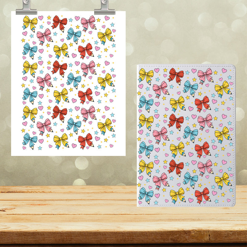 A5 Notebook UVDTF Wrap Pencil Bows 7132