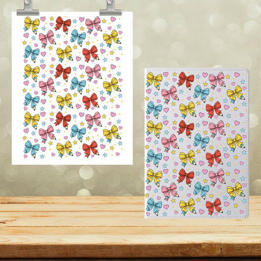 A5 Notebook UVDTF Wrap Pencil Bows 7132